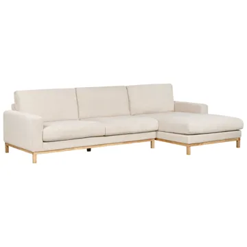 Hjørnesofa Siggard - Lys beige - Møbler - Sofaer - Sofa med chaiselong - 4 personers sofa med chaiselong