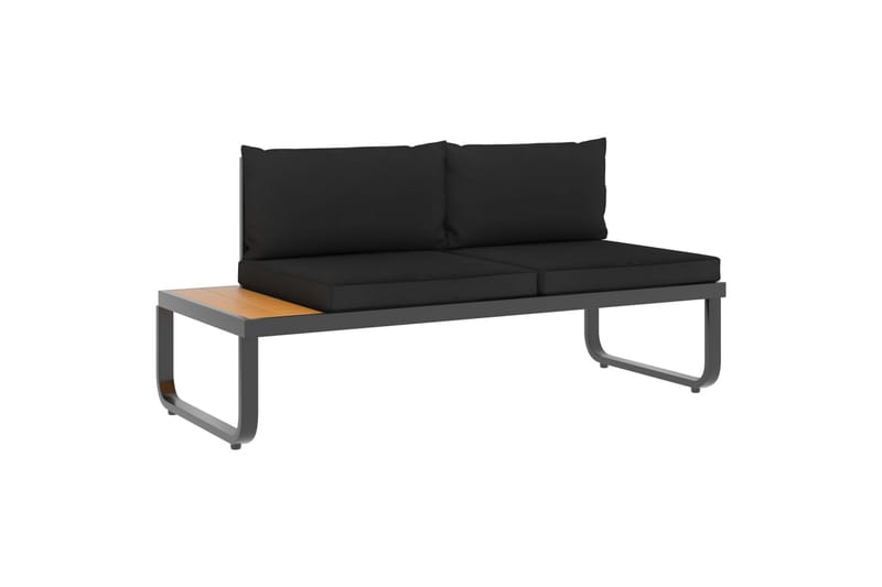 Hjørnesofasæt Til Haven 4 Dele med Hynder Aluminium Wpc - Grå - Havemøbler - Loungemøbler - Loungesofaer