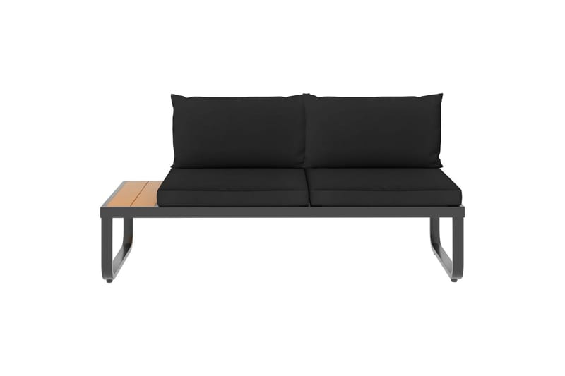 Hjørnesofasæt Til Haven 4 Dele med Hynder Aluminium Wpc - Grå - Havemøbler - Loungemøbler - Loungesofaer