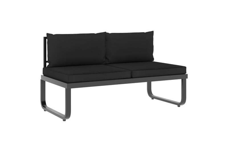Hjørnesofasæt Til Haven 4 Dele med Hynder Aluminium Wpc - Grå - Havemøbler - Loungemøbler - Loungesofaer