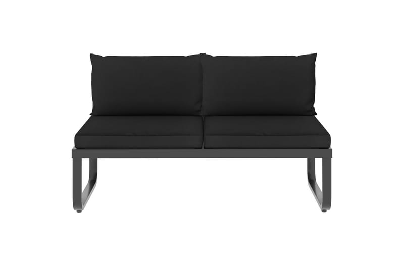 Hjørnesofasæt Til Haven 4 Dele med Hynder Aluminium Wpc - Grå - Havemøbler - Loungemøbler - Loungesofaer