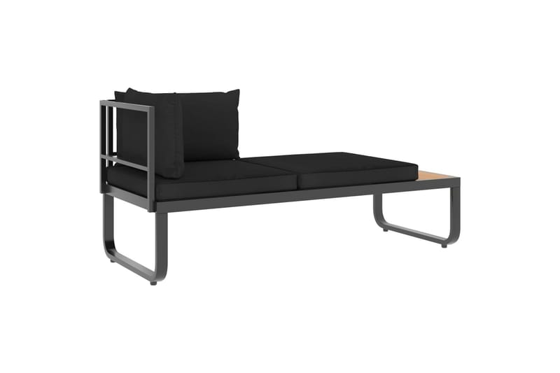 Hjørnesofasæt Til Haven 4 Dele med Hynder Aluminium Wpc - Grå - Havemøbler - Loungemøbler - Loungesofaer