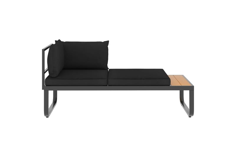 Hjørnesofasæt Til Haven 4 Dele med Hynder Aluminium Wpc - Grå - Havemøbler - Loungemøbler - Loungesofaer