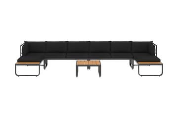 Hjørnesofasæt Til Haven 5 Dele med Hynder Aluminium Wpc - Grå - Havemøbler - Loungemøbler - Loungesofaer