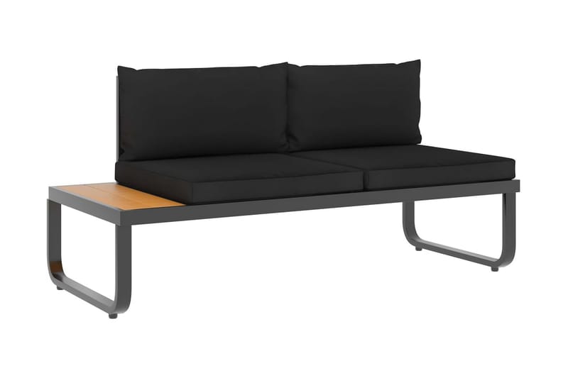 Hjørnesofasæt Til Haven 5 Dele med Hynder Aluminium Wpc - Grå - Havemøbler - Loungemøbler - Loungesofaer