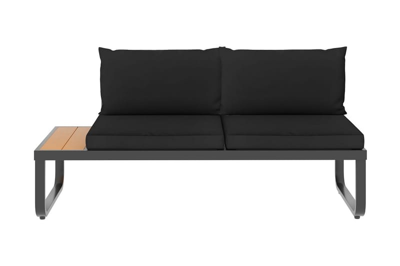 Hjørnesofasæt Til Haven 5 Dele med Hynder Aluminium Wpc - Grå - Havemøbler - Loungemøbler - Loungesofaer