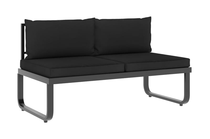 Hjørnesofasæt Til Haven 5 Dele med Hynder Aluminium Wpc - Grå - Havemøbler - Loungemøbler - Loungesofaer