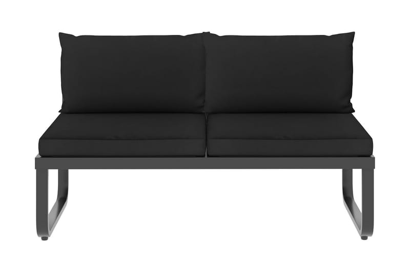 Hjørnesofasæt Til Haven 5 Dele med Hynder Aluminium Wpc - Grå - Havemøbler - Loungemøbler - Loungesofaer