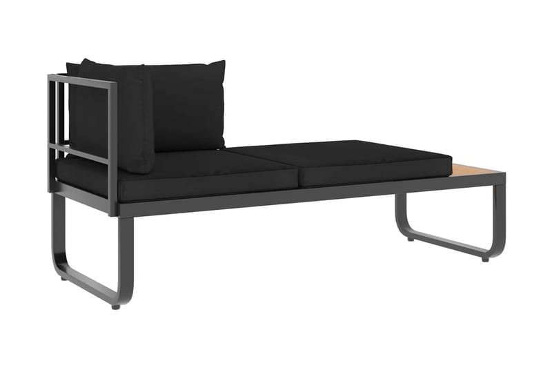 Hjørnesofasæt Til Haven 5 Dele med Hynder Aluminium Wpc - Grå - Havemøbler - Loungemøbler - Loungesofaer