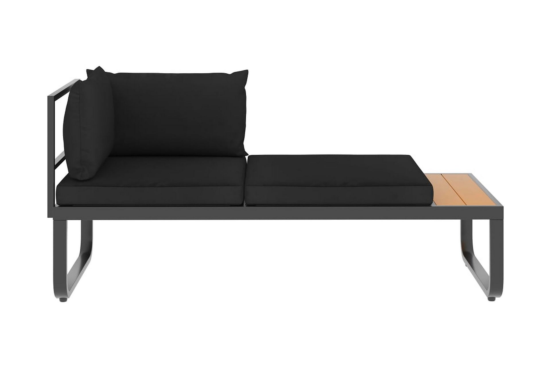 Hjørnesofasæt Til Haven 5 Dele med Hynder Aluminium Wpc - Grå - Havemøbler - Loungemøbler - Loungesofaer