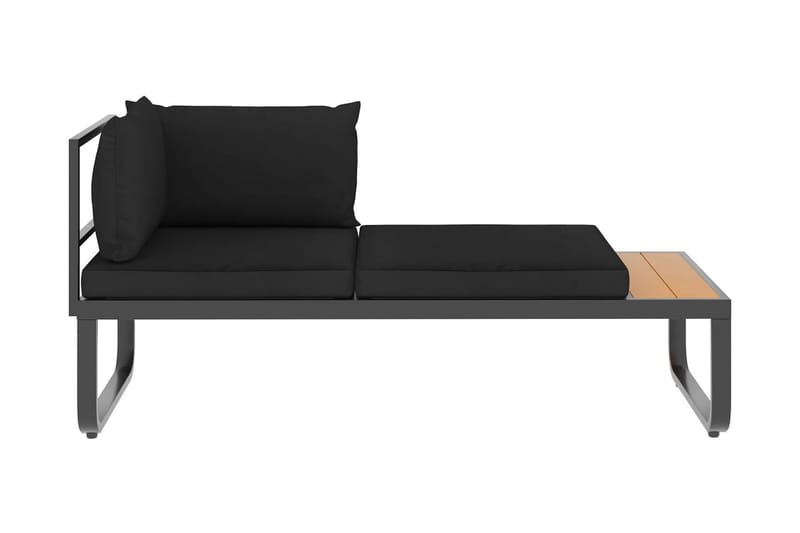Hjørnesofasæt Til Haven 5 Dele med Hynder Aluminium Wpc - Grå - Havemøbler - Loungemøbler - Loungesofaer