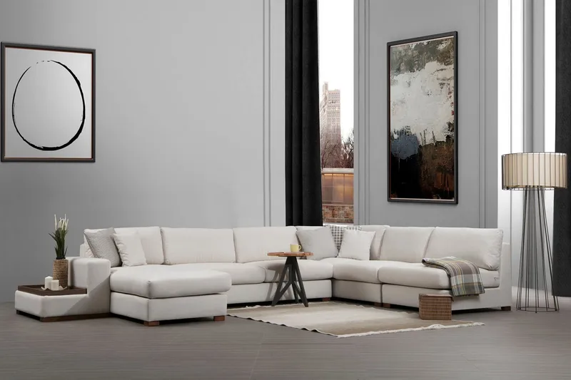 Huelva Chaiselongsofa - Beige - Møbler - Sofaer - Hjørnesofa - Hjørnesofa med chaiselong