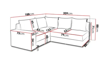 Julissa Hjørnesofa Venstre - Grå/Hvid - Møbler - Sofaer - Hjørnesofa