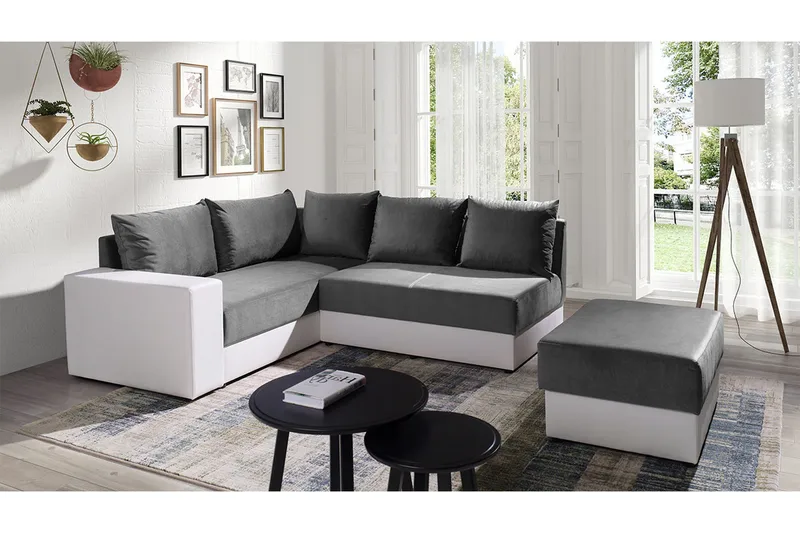 Julissa Hjørnesofa Venstre - Grå/Hvid - Møbler - Sofaer - Hjørnesofa