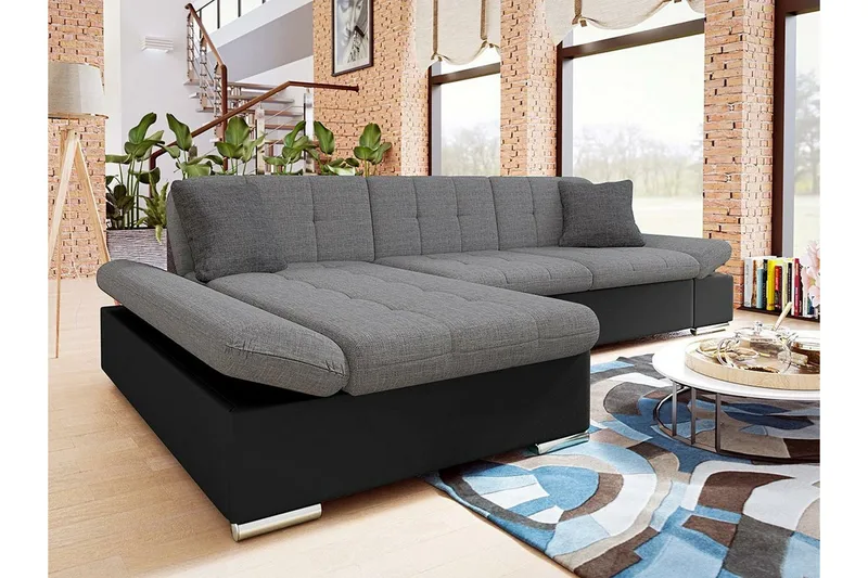 Kintore 3-sits Hörnsoffa Grey/Black - Møbler - Sofaer - Hjørnesofa