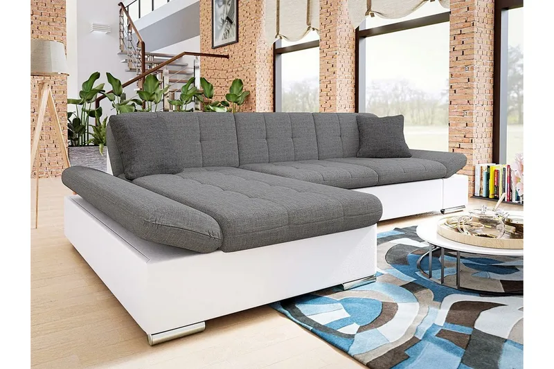 Kintore 3-sits Hörnsoffa Light Grey/White - Møbler - Sofaer - Hjørnesofa