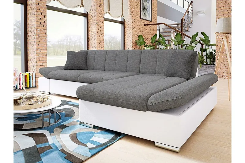 Kintore 3-sits Hörnsoffa Light Grey/White - Møbler - Sofaer - Hjørnesofa