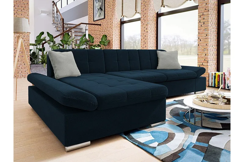 Kintore 3-sits Hörnsoffa NO_BRAND Dark blue - Møbler - Sofaer - Hjørnesofa