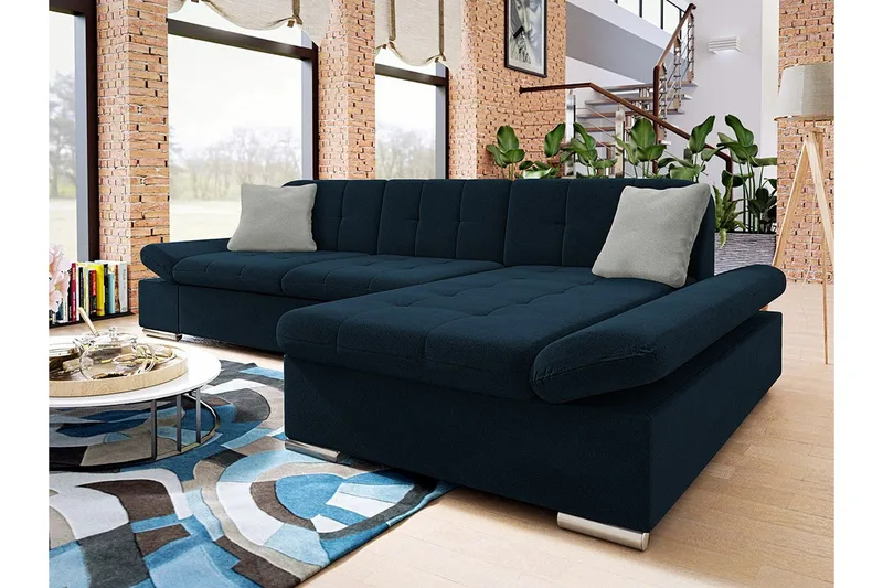 Kintore 3-sits Hörnsoffa NO_BRAND Dark blue - Møbler - Sofaer - Hjørnesofa