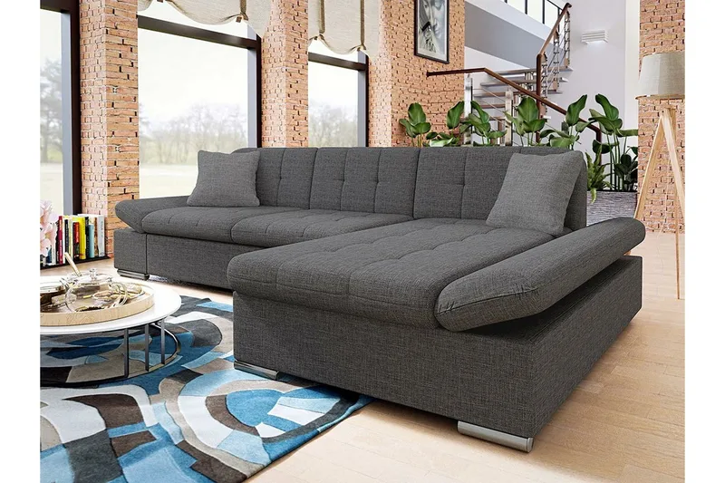 Kintore 3-sits Hörnsoffa NO_BRAND Dark grey - Møbler - Sofaer - Hjørnesofa