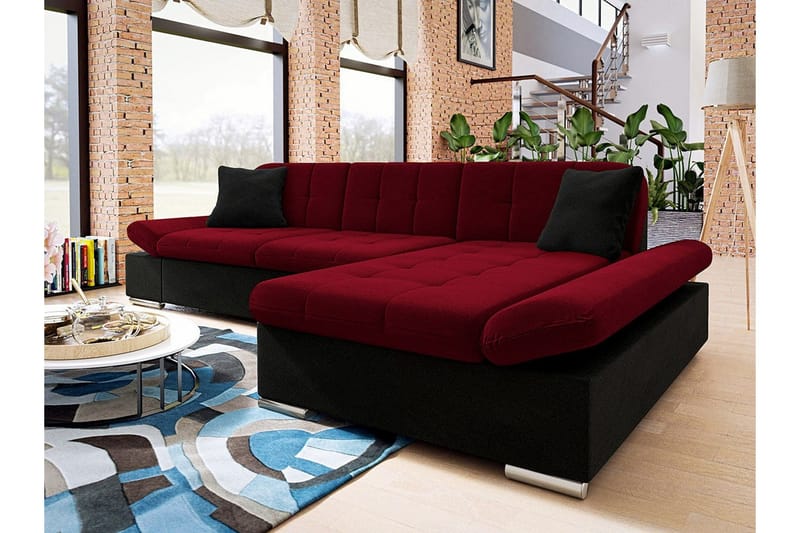 Kintore 3-sits Hörnsoffa NO_BRAND Dark red - Møbler - Sofaer - Hjørnesofa