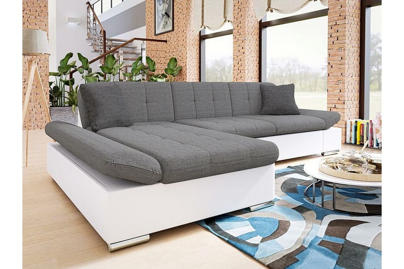 Kintore 3-sits Hörnsoffa NO_BRAND Light Grey/White - Møbler - Sofaer - Hjørnesofa
