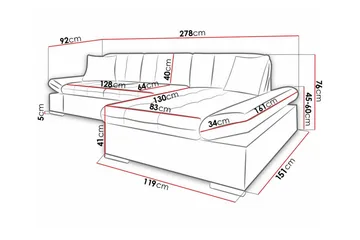 Kintore 3-personers hjørnesofa - Møbler - Sofaer - Sofa med chaiselong - 3 personers sofa med chaiselong