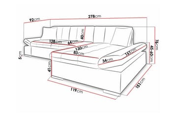 Kintore 3-personers hjørnesofa - Møbler - Sofaer - Sofa med chaiselong - 3 personers sofa med chaiselong
