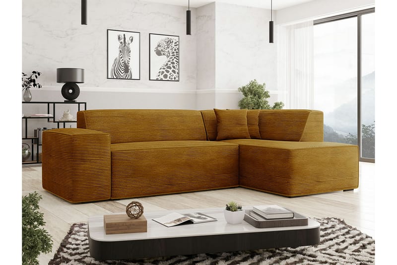 Kintore 3-pers. Hjørnesofa - Mørkegul - Møbler - Sofaer - Sofa med chaiselong