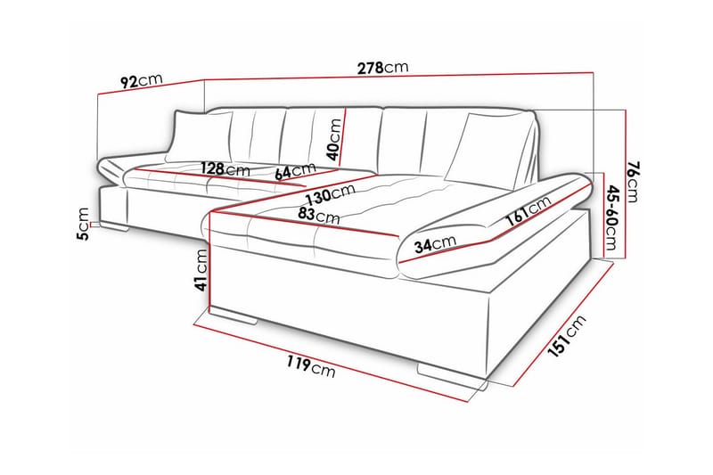 Kintore 3-pers. Hjørnesofa - Beige - Hjørnesofa