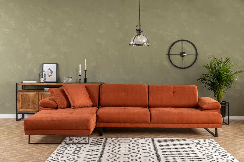Kitimat Chaiselongsofa 3-personers - Orange - Møbler - Sofaer - Hjørnesofa - Hjørnesofa med chaiselong