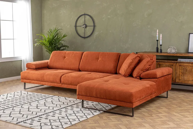 Kitimat Chaiselongsofa 3-personers - Orange - Møbler - Sofaer - Hjørnesofa - Hjørnesofa med chaiselong