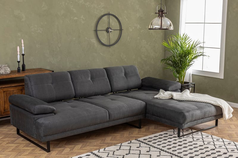 Kitimat Chaiselongsofa 3-personers - Antracit - Møbler - Sofaer - Hjørnesofa - Hjørnesofa med chaiselong