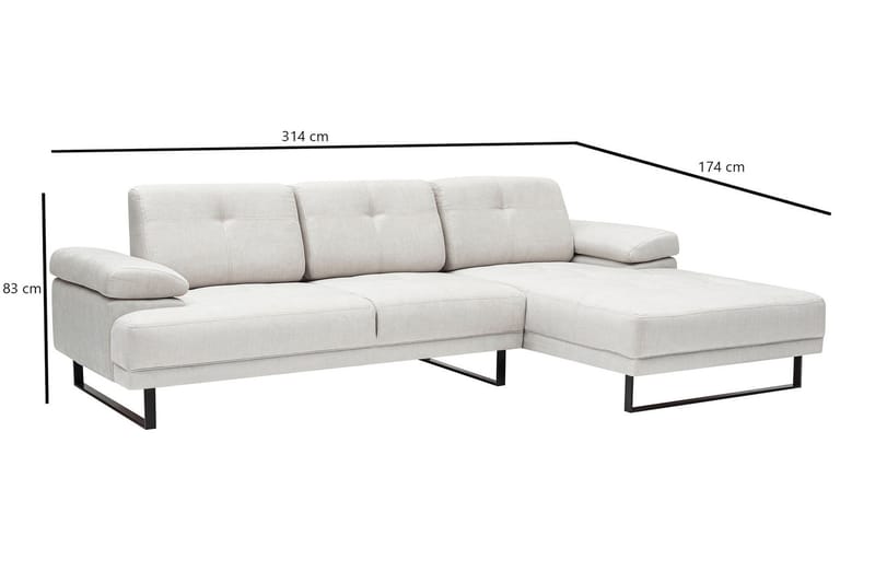 Kitimat Chaiselongsofa 3-personers - Beige - Møbler - Sofaer - Hjørnesofa - Hjørnesofa med chaiselong