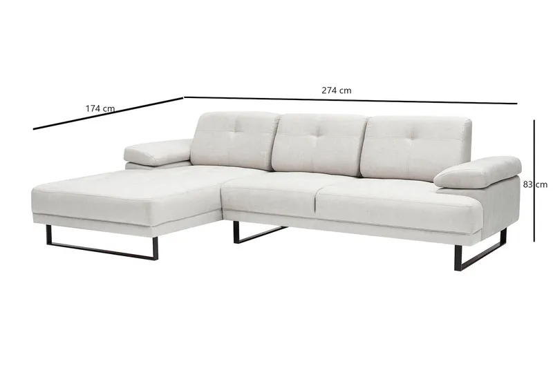 Kitimat Chaiselongsofa 3-personers - Beige - Møbler - Sofaer - Sofa med chaiselong - 3 personers sofa med chaiselong