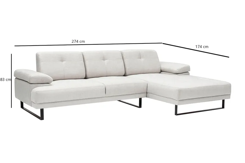 Kitimat Chaiselongsofa 3-personers - Beige - Møbler - Sofaer - Sofa med chaiselong - 3 personers sofa med chaiselong