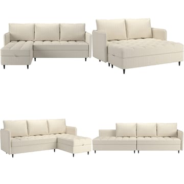Lindhus Hjørnesofa 3-personers - Brun - Møbler - Sofaer - Sofa med chaiselong