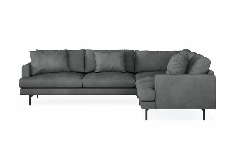 Menard 6-personers Højrevendt L-formet Hjørnesofa i Manchester - Grå - Møbler - Sofaer - Hjørnesofa