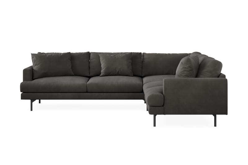 Menard 6-personers Højrevendt L-formet Hjørnesofa i Manchester - Mørkegrå - Møbler - Sofaer - Hjørnesofa