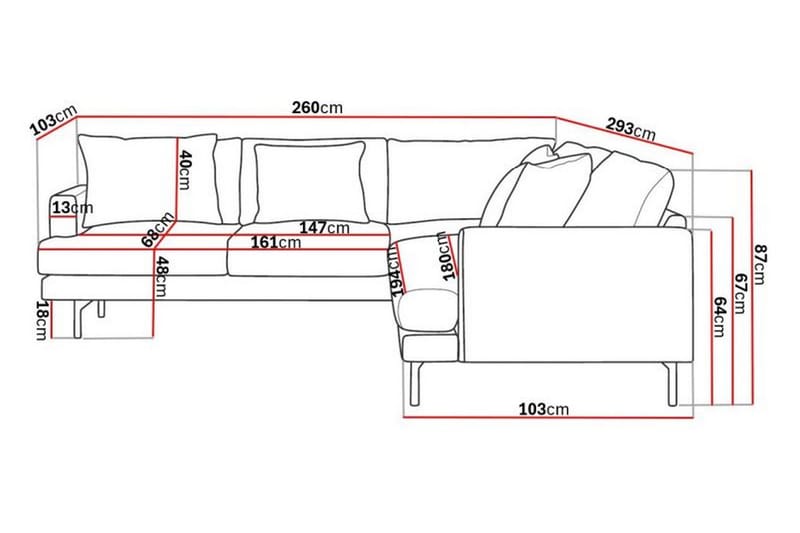 Menard 6-personers Venstrevendt L-formet Hjørnesofa i Manchester - Beige - Møbler - Sofaer - Hjørnesofa