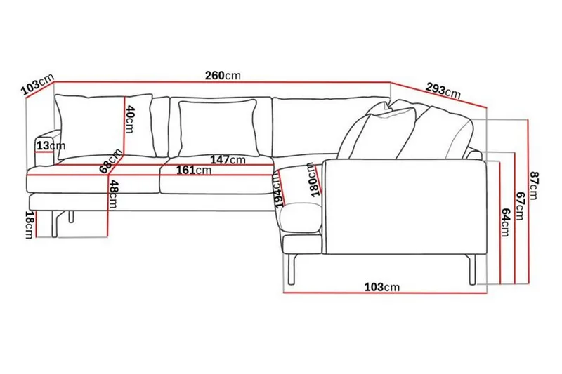 Menard 6-personers Venstrevendt L-formet Hjørnesofa i Manchester - Grøn - Møbler - Sofaer - Hjørnesofa