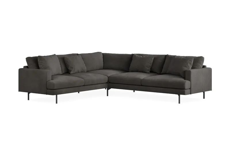 Menard 6-personers Venstrevendt L-formet Hjørnesofa i Manchester - Mørkegrå - Møbler - Sofaer - Hjørnesofa