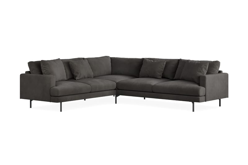 Menard 6-personers Venstrevendt L-formet Hjørnesofa i Manchester - Mørkegrå - Møbler - Sofaer - Hjørnesofa