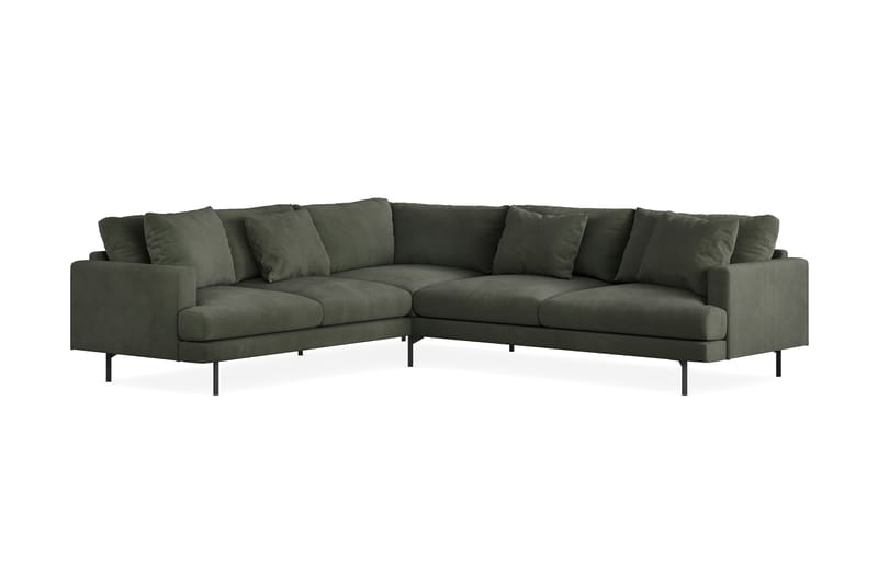 Menard 6-personers Venstrevendt L-formet Hjørnesofa i Manchester - Mørkegrøn - Møbler - Sofaer - Hjørnesofa