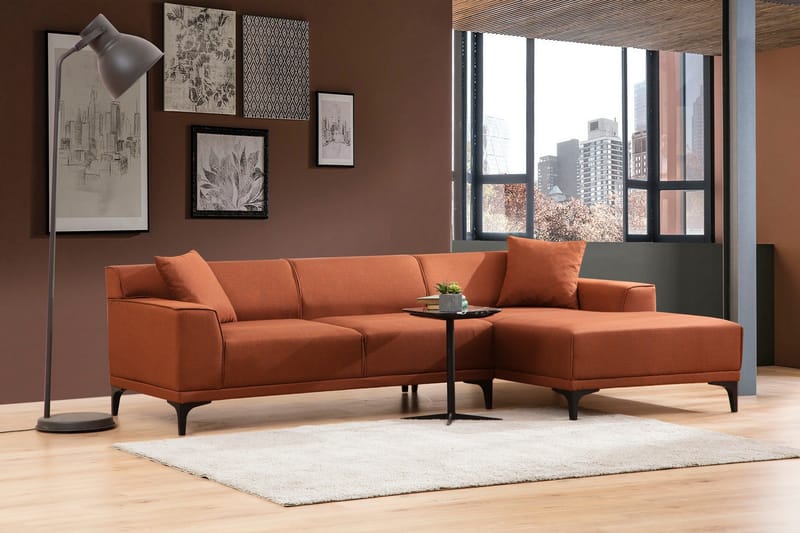 Mississauga Chaiselongsofa 3-personers - Orange - Møbler - Sofaer - Hjørnesofa - Hjørnesofa med chaiselong