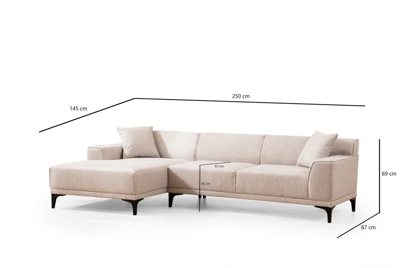 Mississauga Chaiselongsofa 3-personers - Hvid - Møbler - Sofaer - Hjørnesofa - Hjørnesofa med chaiselong