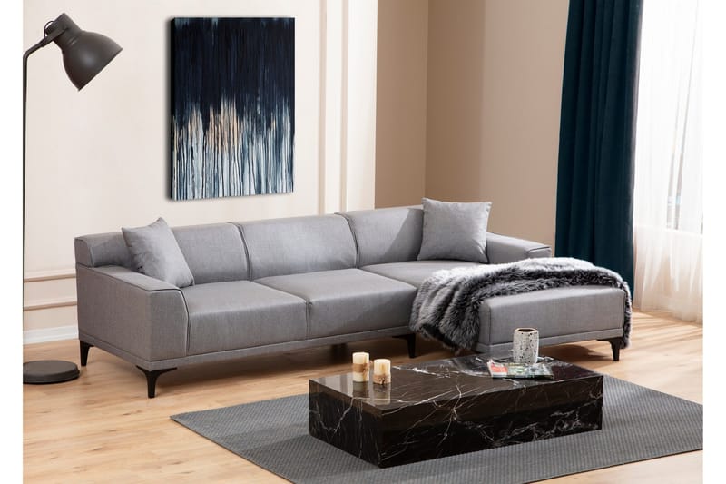 Mississauga Chaiselongsofa 3-personers - Grå - Møbler - Sofaer - Hjørnesofa - Hjørnesofa med chaiselong