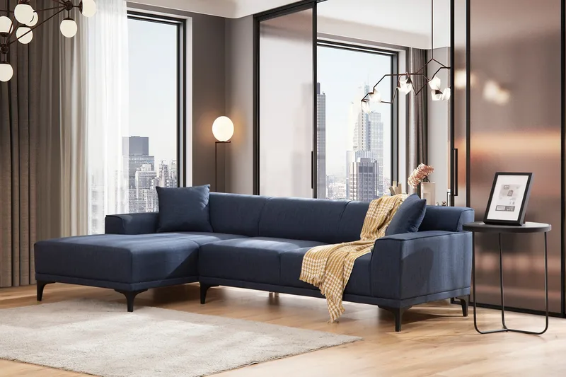 Mississauga Chaiselongsofa 3-personers - Blå - Møbler - Sofaer - Hjørnesofa - Hjørnesofa med chaiselong