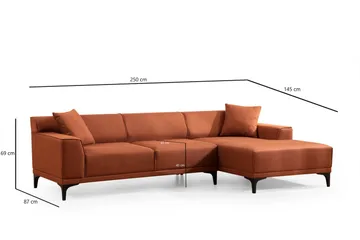 Mississauga Chaiselongsofa 3-personers - Orange - Møbler - Sofaer - Sofa med chaiselong - 3 personers sofa med chaiselong