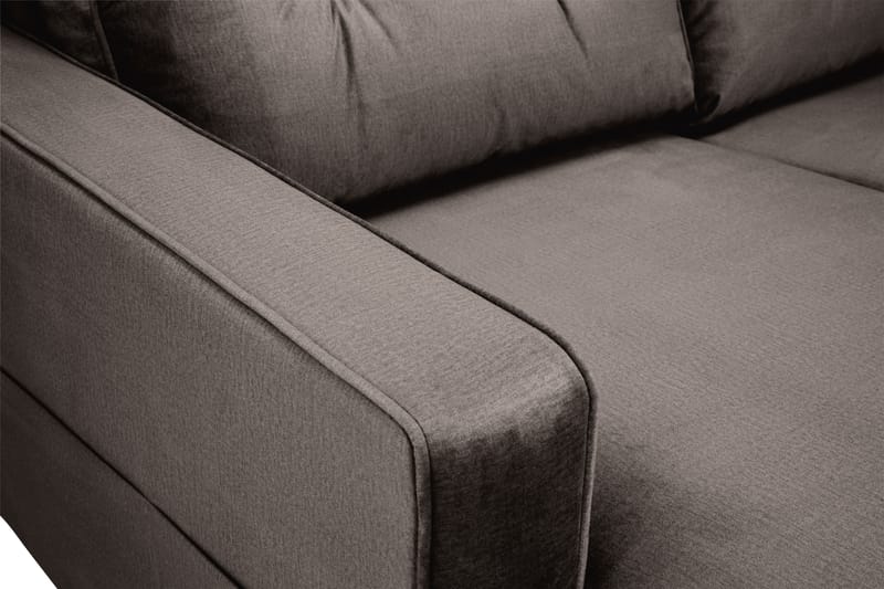 Monroe 5-personers Vendbar U-formet Hjørnesofa med Divan i Fløjl - Brun - Møbler - Sofaer - Hjørnesofa - Hjørnesofa med chaiselong